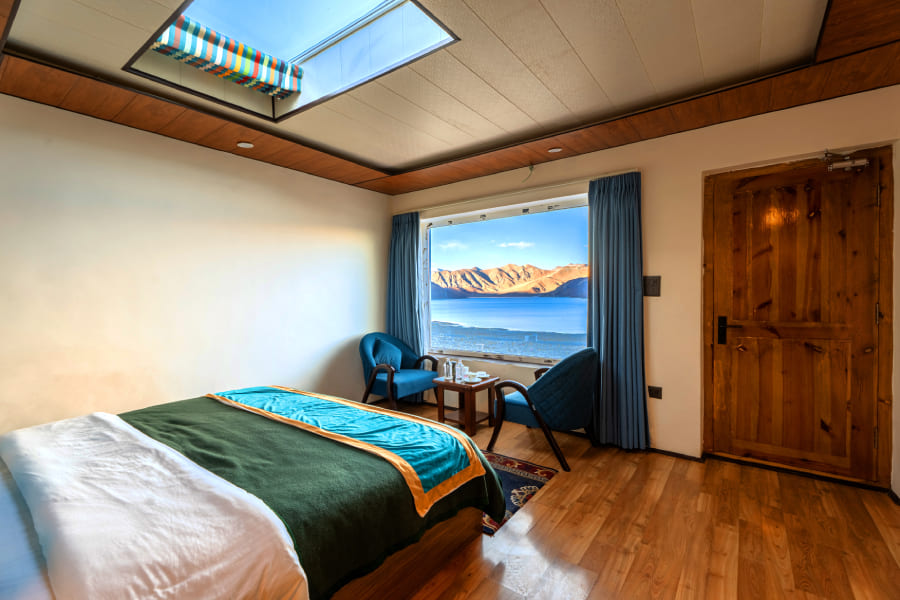 premium room with mountain view in pangong lake
